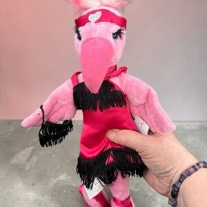 Toys R Us Animal Alley 13” Flamingo in Flapper Dress w/ Purse Plush RARE!